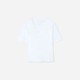 The Organic Cotton Slouchy V-Neck | White