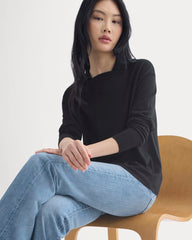 Oversized Polo in Ultrafine Merino | Black