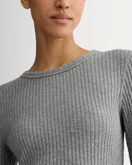 The Cozy Rib Long-Sleeve Tee | Mid Heather Grey