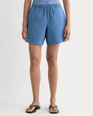 The Seersucker Pull-On Short | Soft Cobalt
