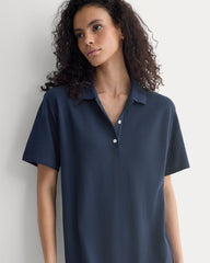 Pique Polo Short-Sleeve Dress | Navy