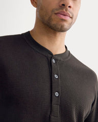 Thermal Henley in Cozy Waffle | Black