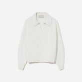 The Alpaca Waffle-Stitch Polo | Snow