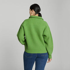 The Half-Zip Sweater in Luxe Merino | Salted Lime