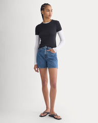 Way-High® A-Line Denim Short | Ocean