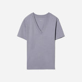 The Vintage V-Neck Hemp Tee | Lilac Grey