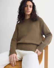 Oversized Cocoon Crew in Elevated Cotton | Beech