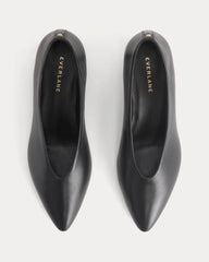 Made in Italy Almond-Toe Pump | Black Leather