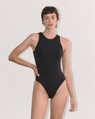 The Cutaway Tank Bodysuit | Black | Thong