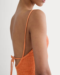 The Gauze Open-Back Dress | Soft Orange