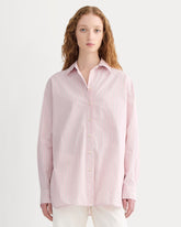 The Boyfriend Shirt in Ultrasoft Cotton | Pink / White