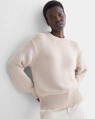 Oversized Cocoon Crew in Elevated Cotton | Peyote
