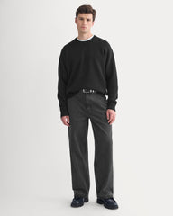 Luxe Merino Double-Knit Sweater | Black