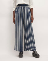 The Satin Pull-On Pant | Navy / Bone