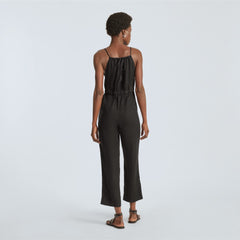 The Linen Shoestring Jumpsuit | Black