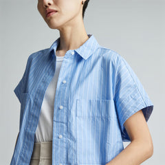 The Short-Sleeve Box Shirt | Mariner Blue / White