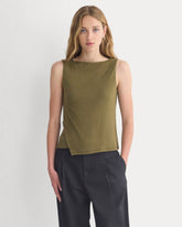 Tissue Boatneck Tank with Side Tie | Beech