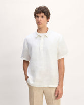 The Linen Short-Sleeve Popover Shirt | White