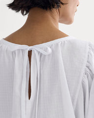 The Gauze Puff-Sleeve Top | White
