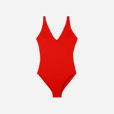 The V-Neck One-Piece | Bright Red