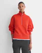 Luxe Fleece Half-Zip Sweatshirt | Fiery Red
