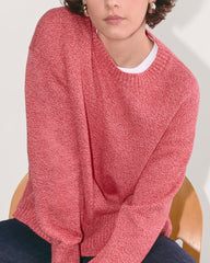 The Boxy Sweater in Everyday Cotton | Pink Peony / Classic Red