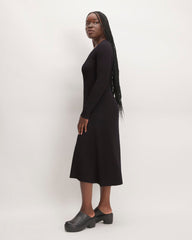 The Ribbed Scoopneck Dress | Black