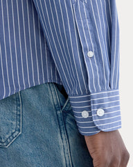 Washed Poplin Shirt | Mazarine Blue / Optic White