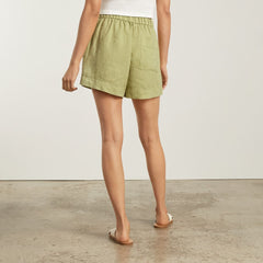 The Linen Boxer Short | Leek