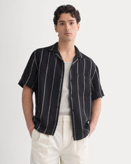 Linen Resort Shirt | Black / Bone