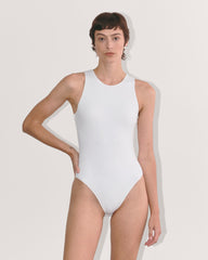 The Cutaway Tank Bodysuit | White | Bikini
