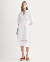 The Lace Trim Caftan Dress | White