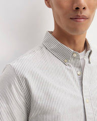 The Organic Short Sleeve Oxford Shirt | Charcoal / White