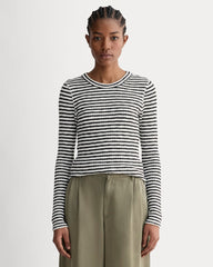 The Cozy Rib Long-Sleeve Tee | Bone / Black