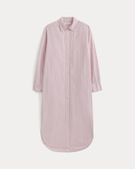 Midi Shirtdress in Ultrasoft Cotton | Burnished Lilac/Gardenia