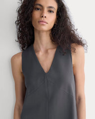 Ponte V-Neck Mini Dress | Graphite