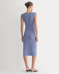 Knit Asymmetrical Midi Dress | Blue Dusk