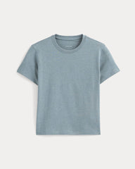The Box-Cut Tee in Essential Cotton | Heathered Sea | No Pocket