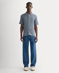 The No-Sweat Button-Down Polo | Heather Sage Blue