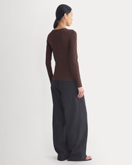 The Luxe Rib Long-Sleeve Crew | Coffee Bean