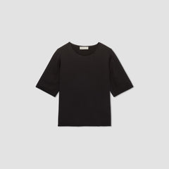 The Satin Relaxed Tee | Black