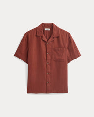 Linen Resort Shirt | Henna Red