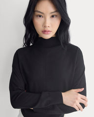 Mockneck Sweater In Ultrafine Merino | Black