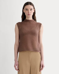 The Lace Knit Tank | Mocha
