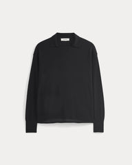 Oversized Polo in Ultrafine Merino | Black