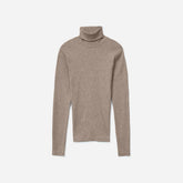 The Luxe Micro-Rib Turtleneck | Heathered Burnt Sugar