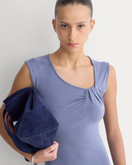 Knit Asymmetrical Midi Dress | Blue Dusk
