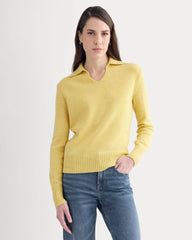 Cashmere Polo Sweater | Double Cream Heather