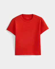 The Box-Cut Tee in Essential Cotton | Fiery Red | No Pocket