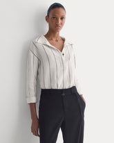 Popover Shirt in Linen | Gardenia/Meteorite